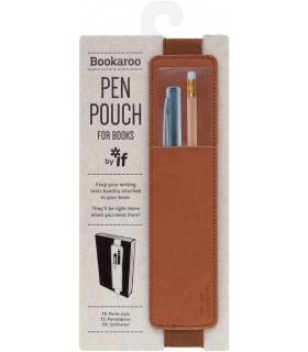 Etui à stylos Marron à attacher sur un livre/carnet de notes